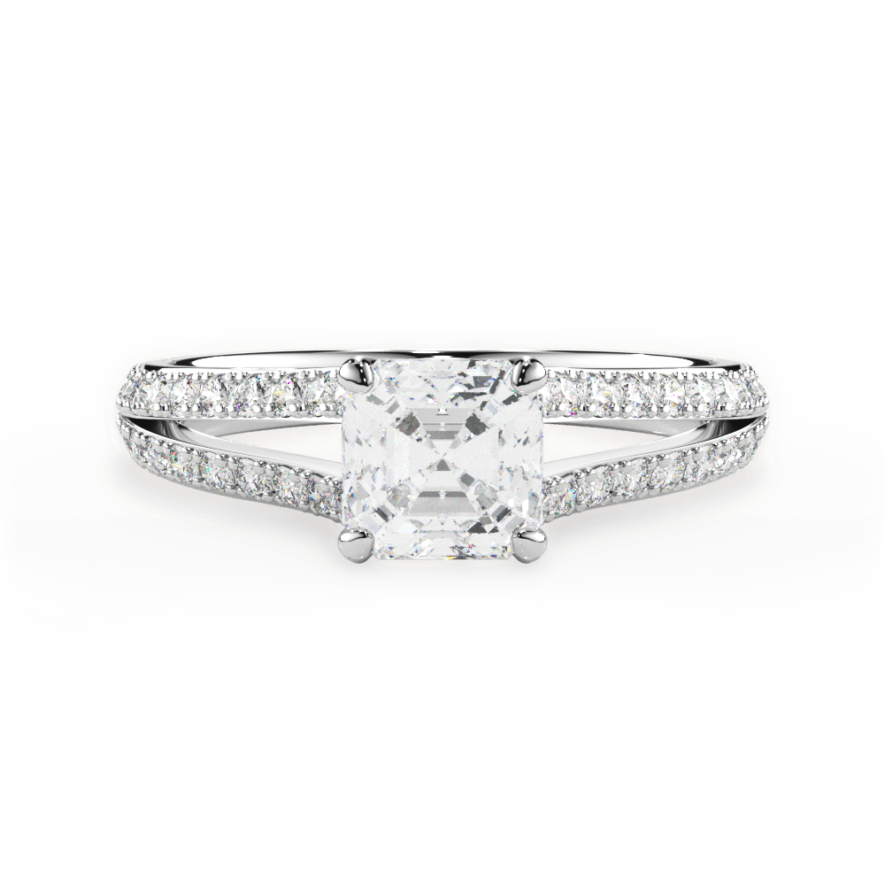 14kt White Gold/18kt White Gold/Platinum/asscher/top