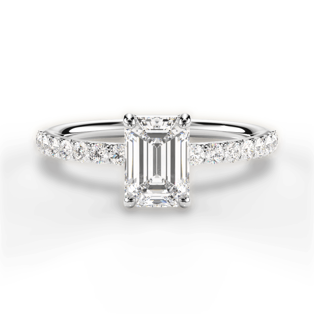 14kt White Gold/18kt White Gold/Platinum/emerald/top