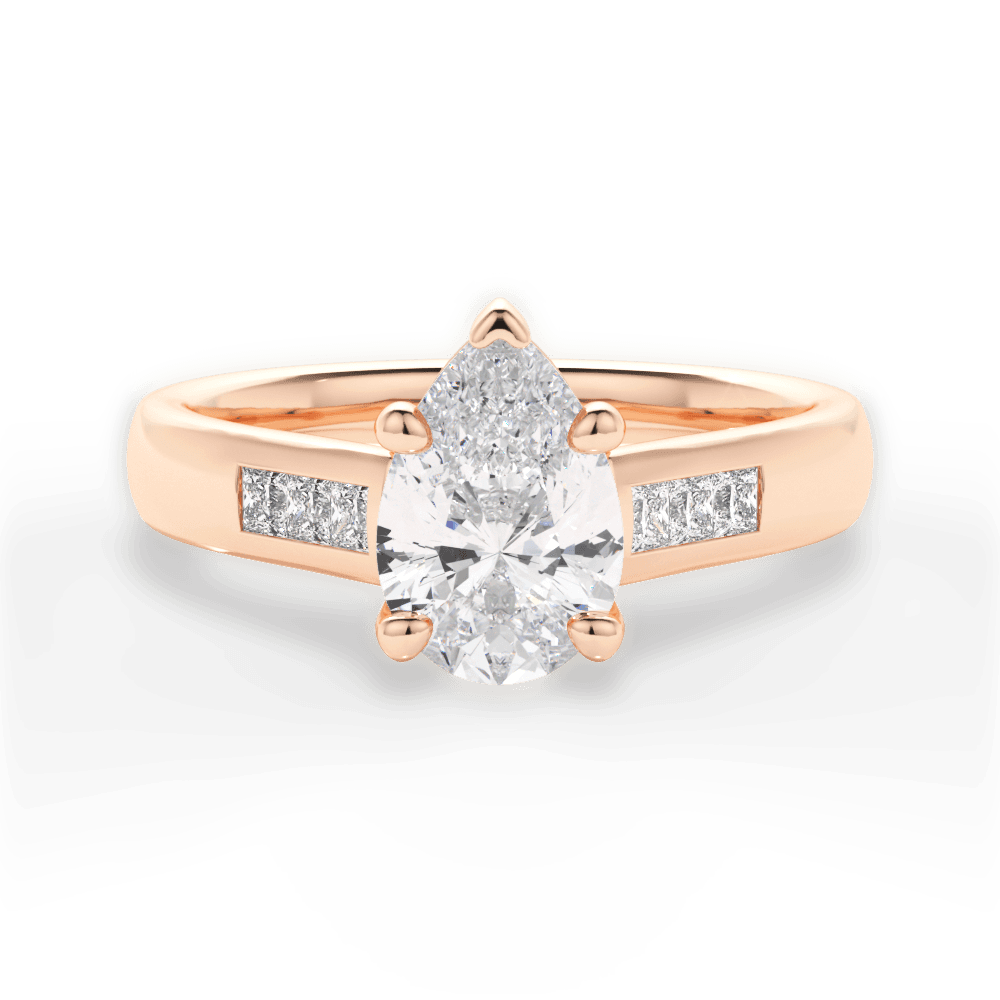 14kt Rose Gold/18kt Rose Gold/pear/top