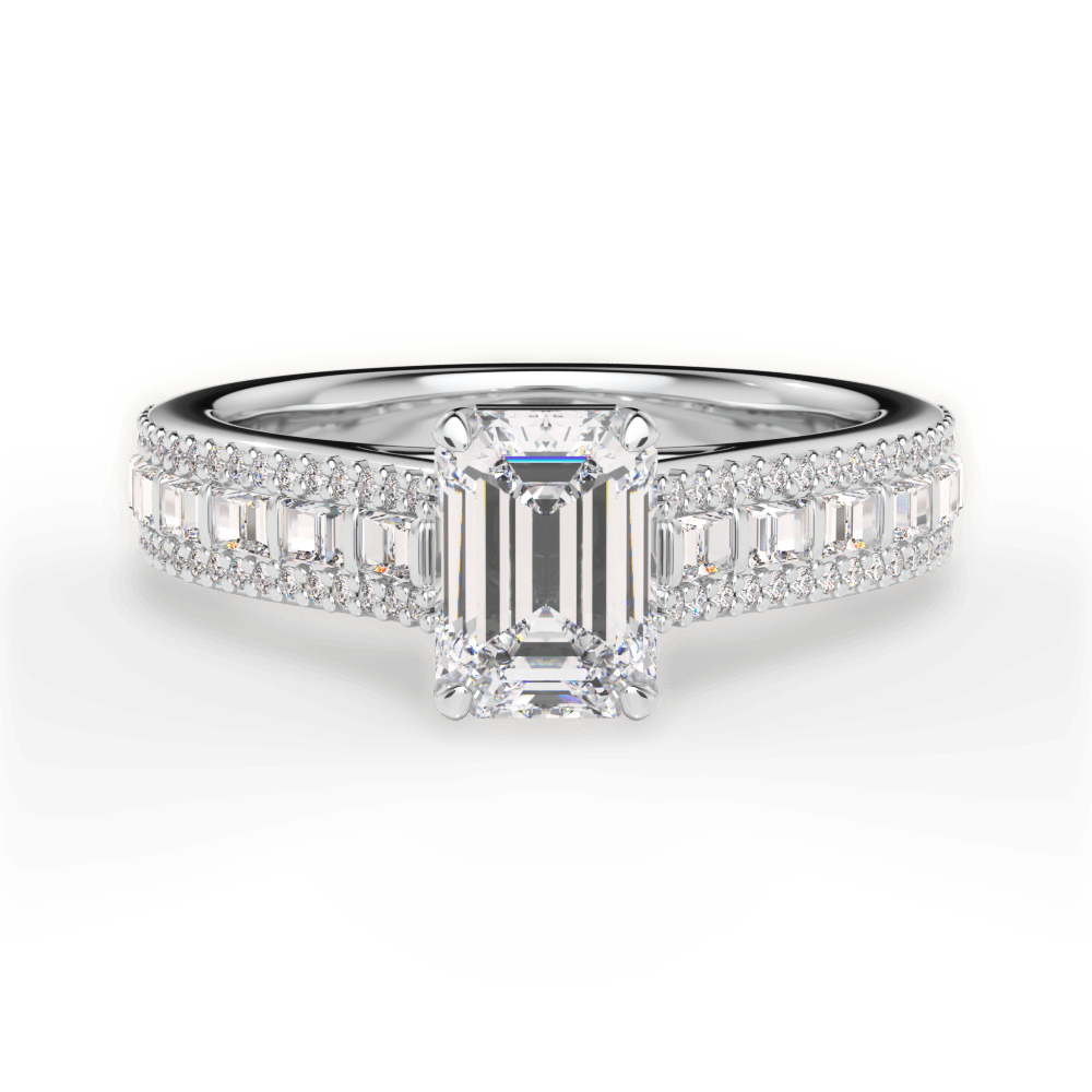 14kt White Gold/18kt White Gold/Platinum/emerald/top
