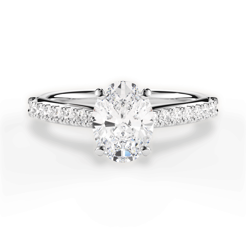 14kt White Gold/18kt White Gold/Platinum/oval/top