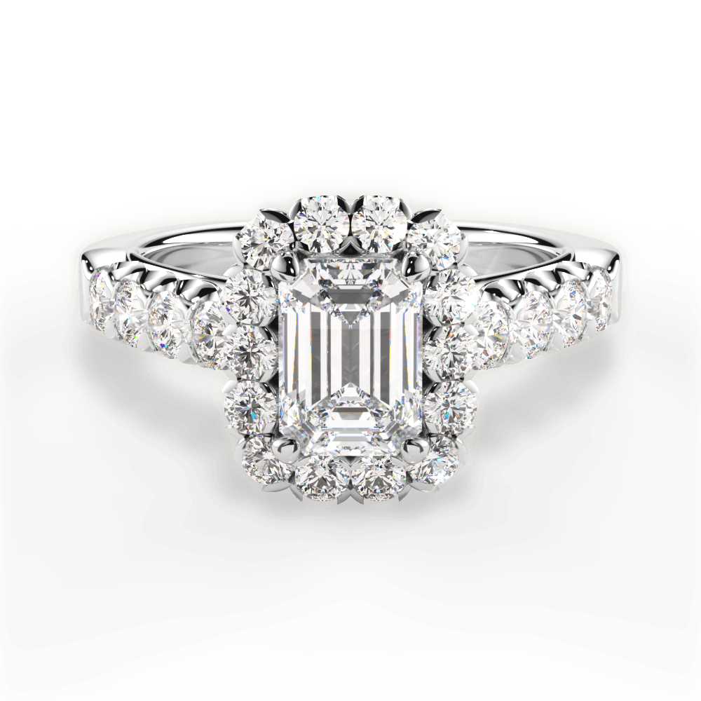 14kt White Gold/18kt White Gold/Platinum/emerald/top