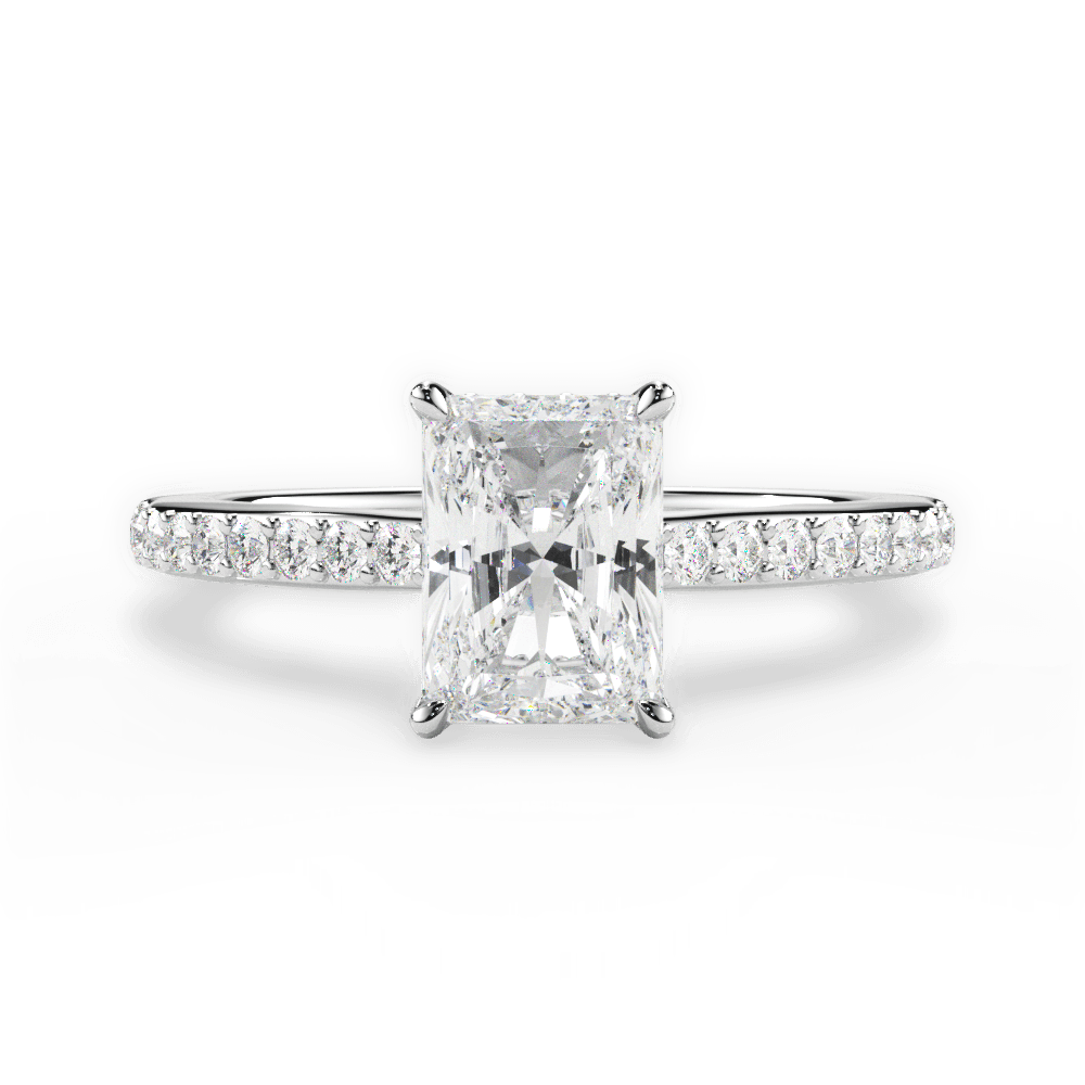 14kt White Gold/18kt White Gold/Platinum/radiant/top