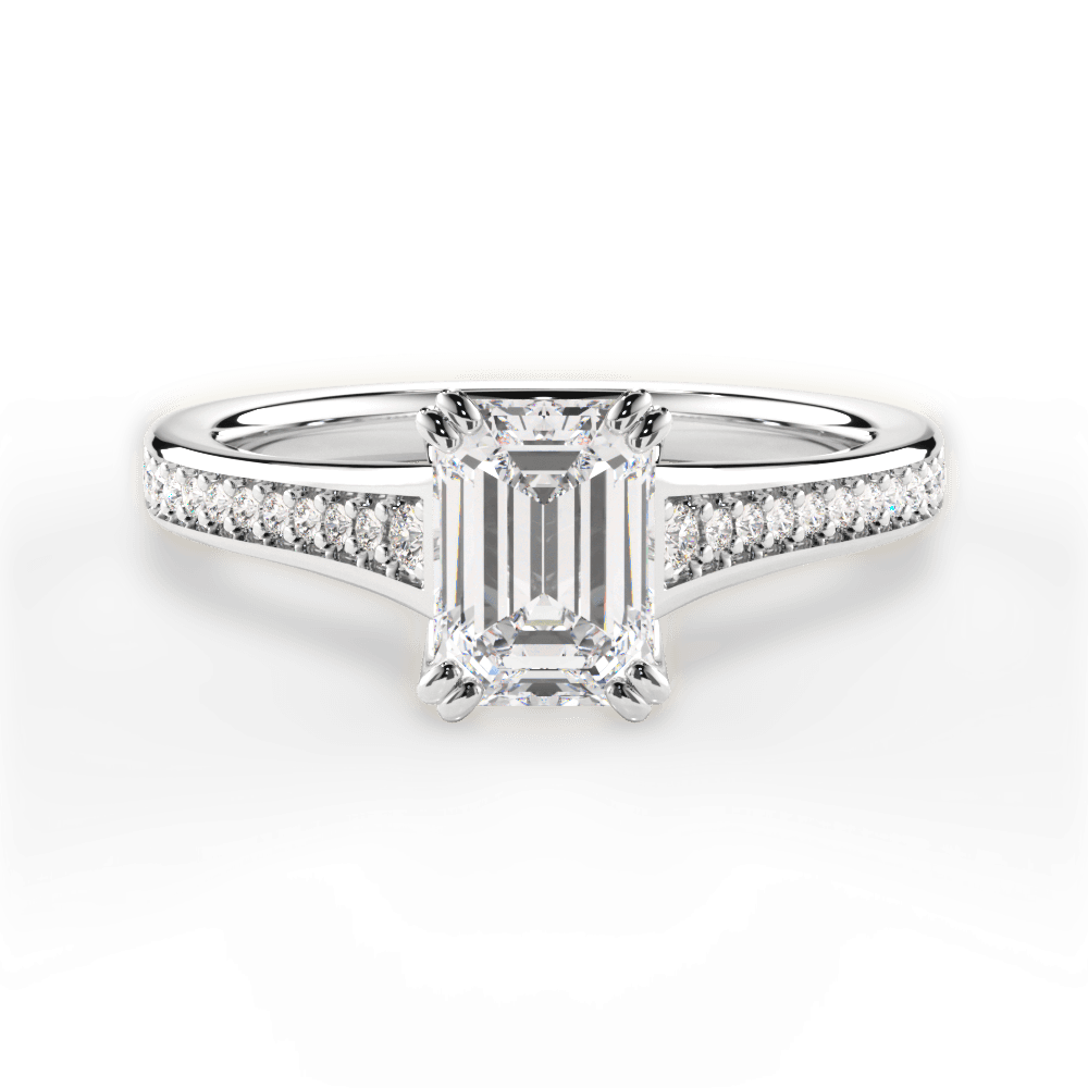 14kt White Gold/18kt White Gold/Platinum/emerald/top