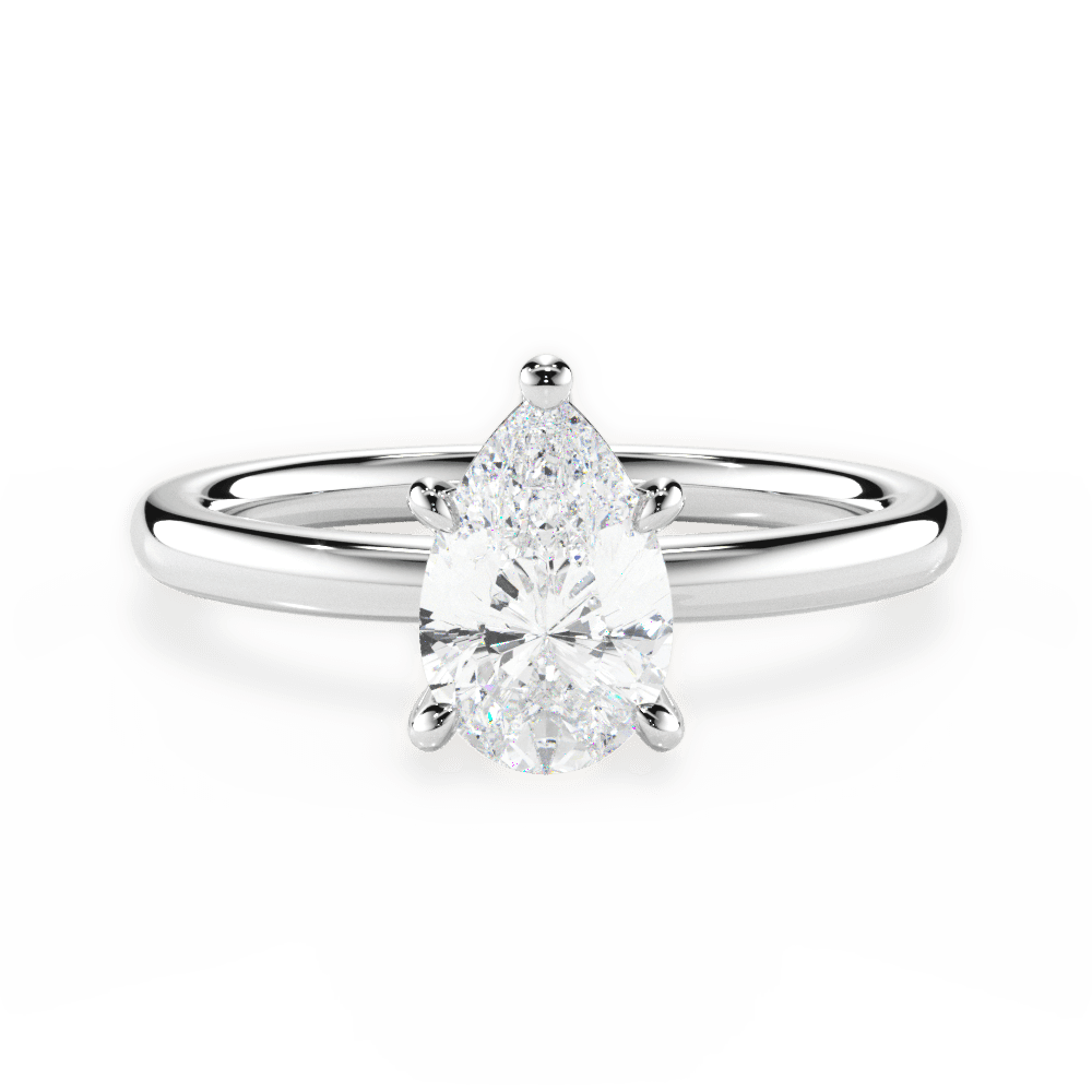 14kt White Gold/18kt White Gold/Platinum/pear/top