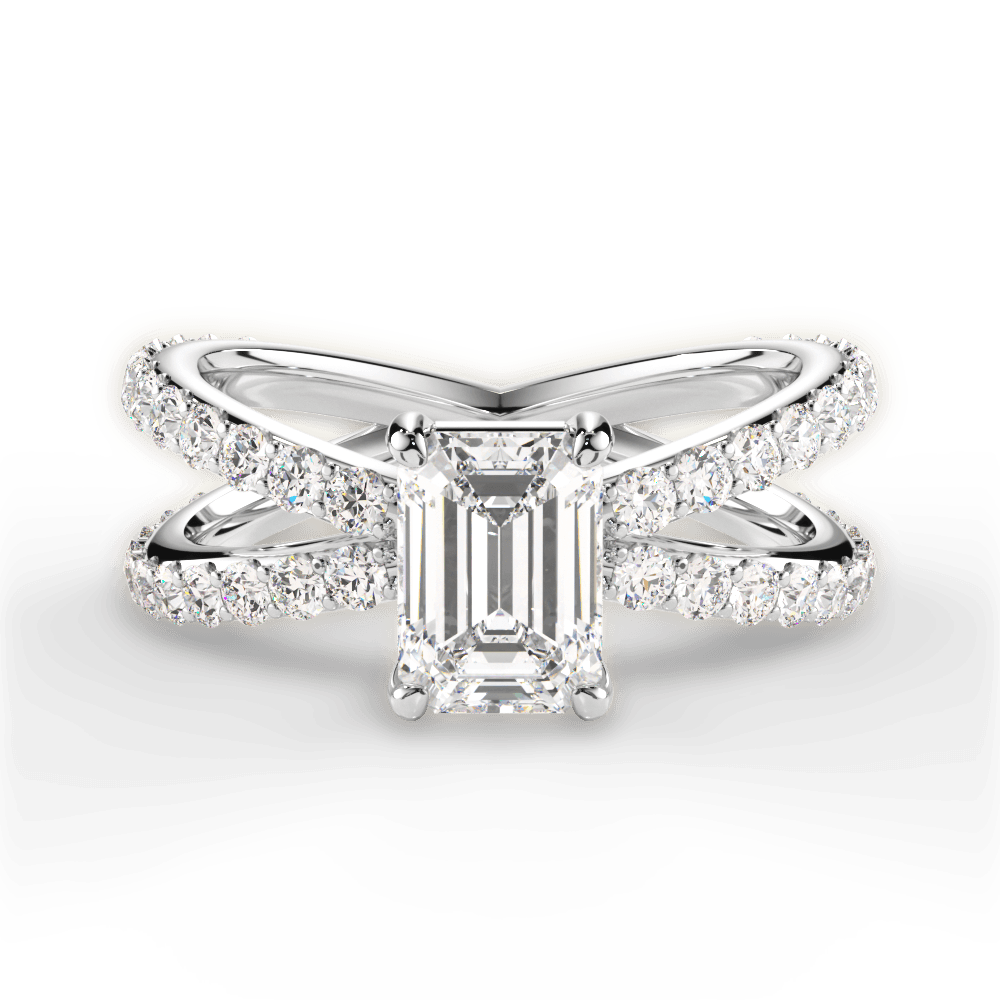 14kt White Gold/18kt White Gold/Platinum/emerald/top