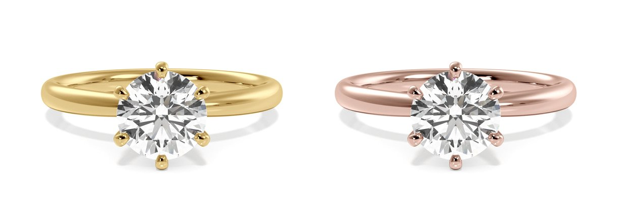 yellow and rose gold rings