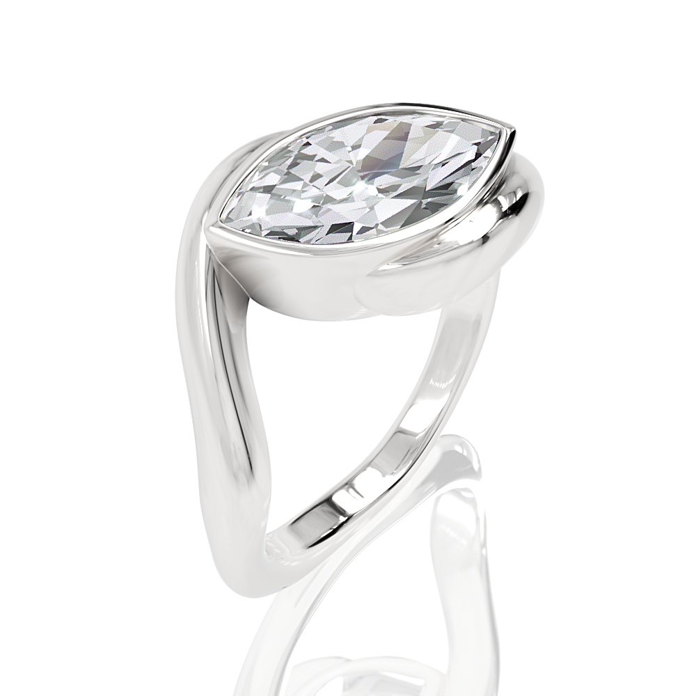 14kt white gold/18kt white gold/platinum/marquise/front