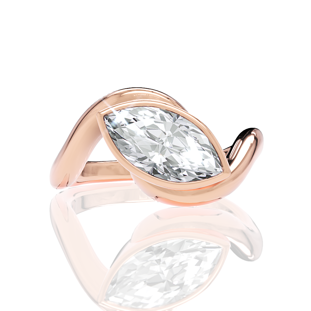 18kt rose gold/marquise/top
