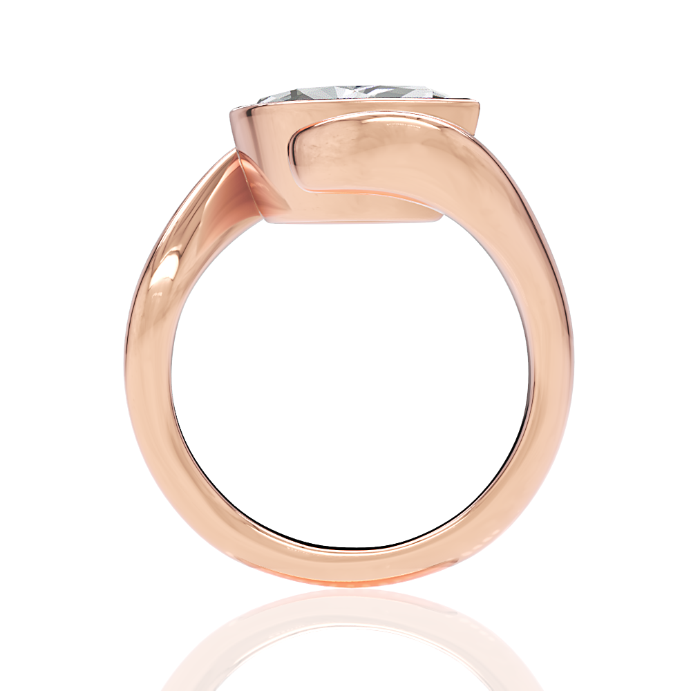 18kt rose gold/marquise/side