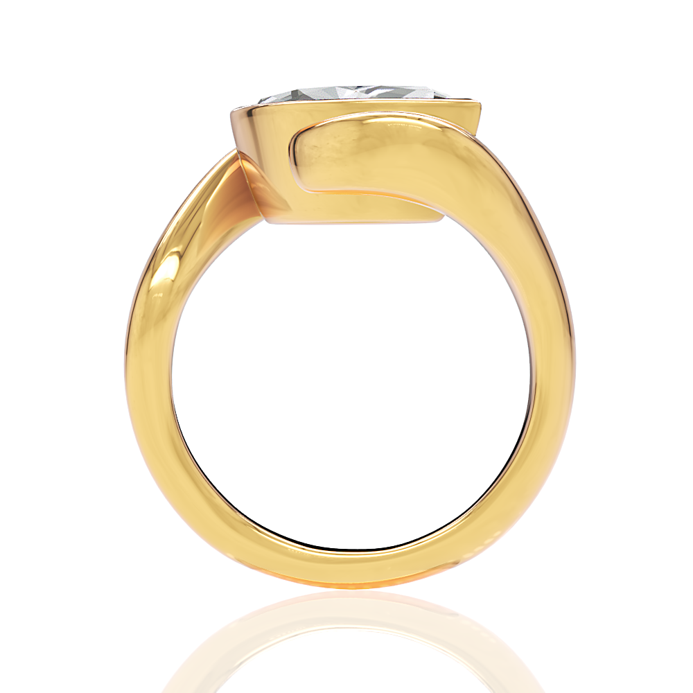 18kt yellow gold/marquise/side