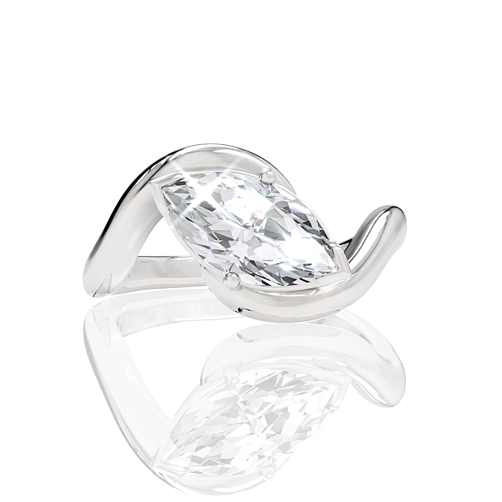 14kt white gold/18kt white gold/platinum/marquise/top