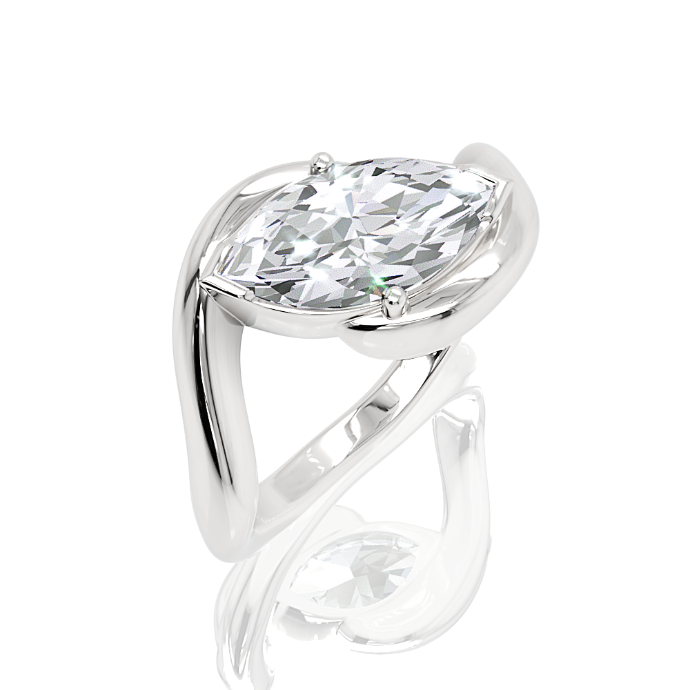 14kt white gold/18kt white gold/platinum/marquise/front
