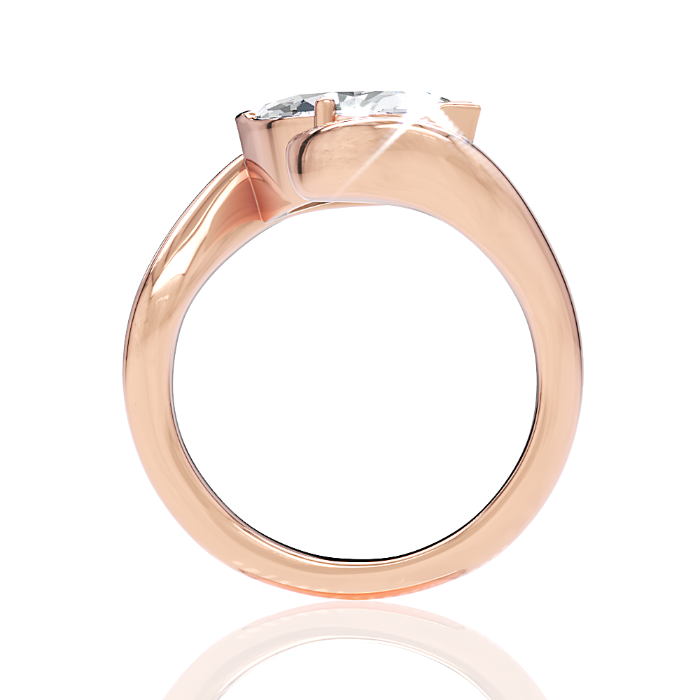18kt rose gold/marquise/side