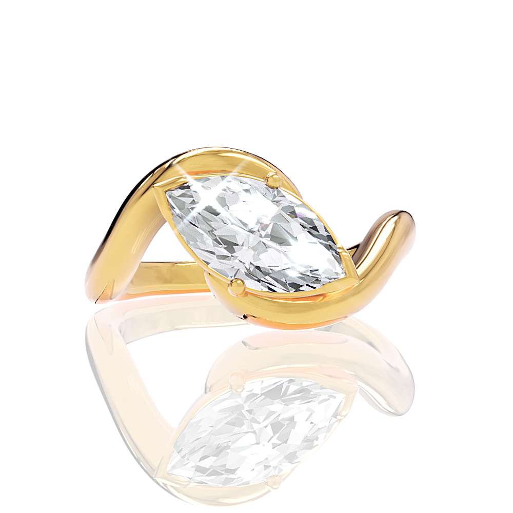 14kt yellow gold/18kt yellow gold/marquise/top