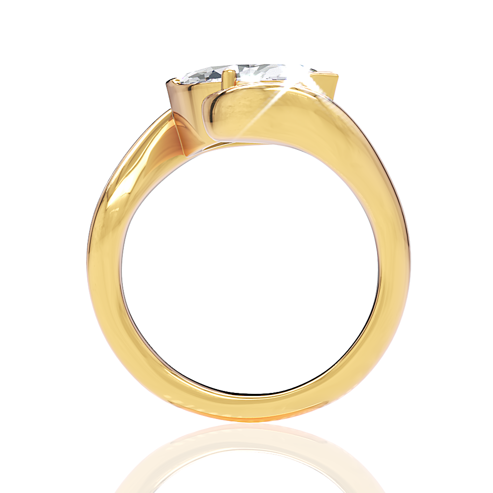 14kt yellow gold/18kt yellow gold/marquise/side