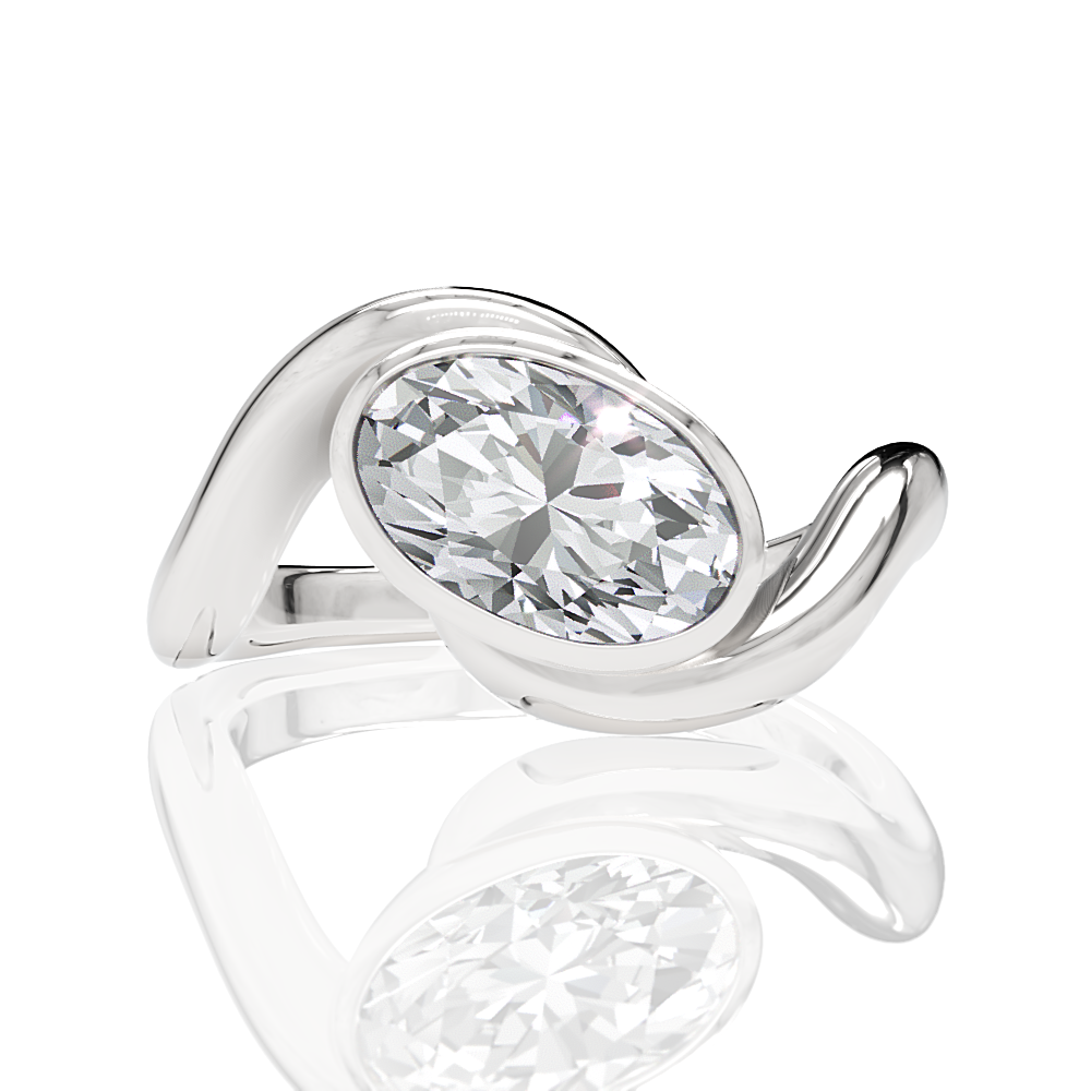 14kt white gold/18kt white gold/platinum/oval/top