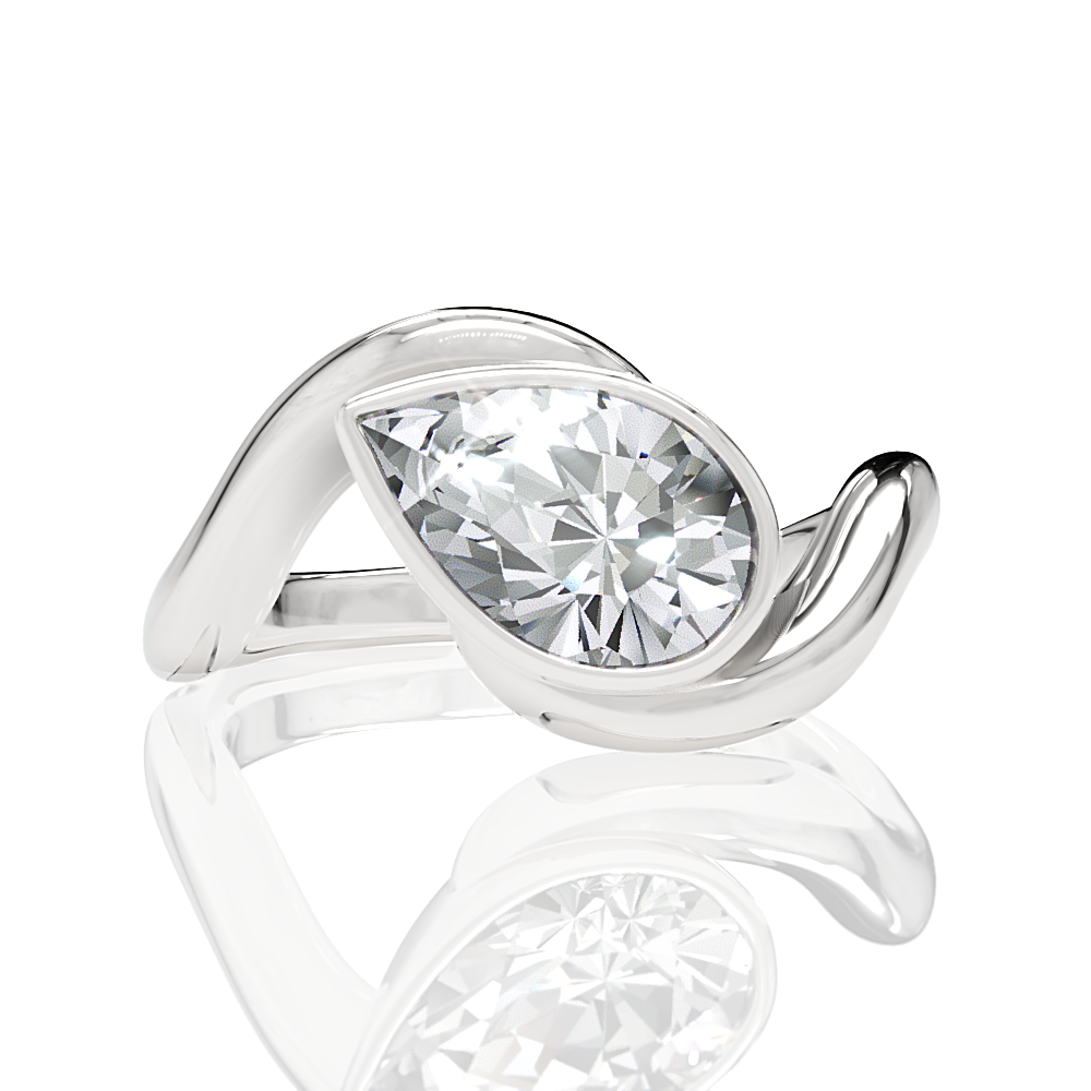 14kt white gold/18kt white gold/platinum/pear/top