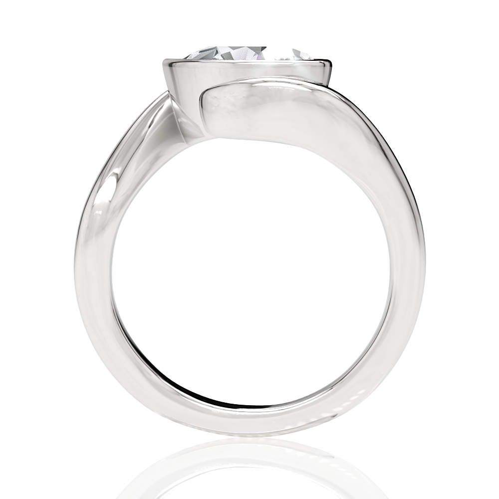 14kt white gold/18kt white gold/platinum/pear/side