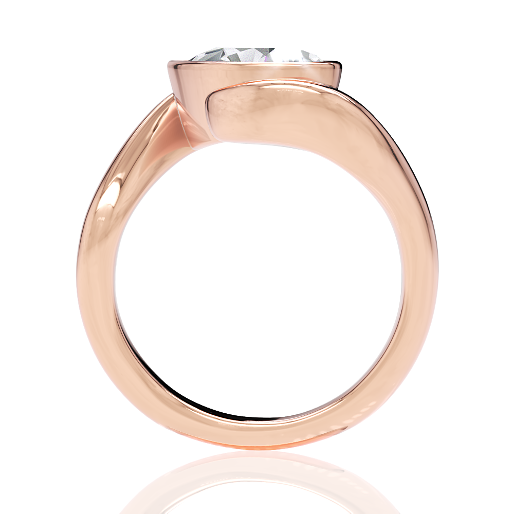 18kt rose gold/pear/side