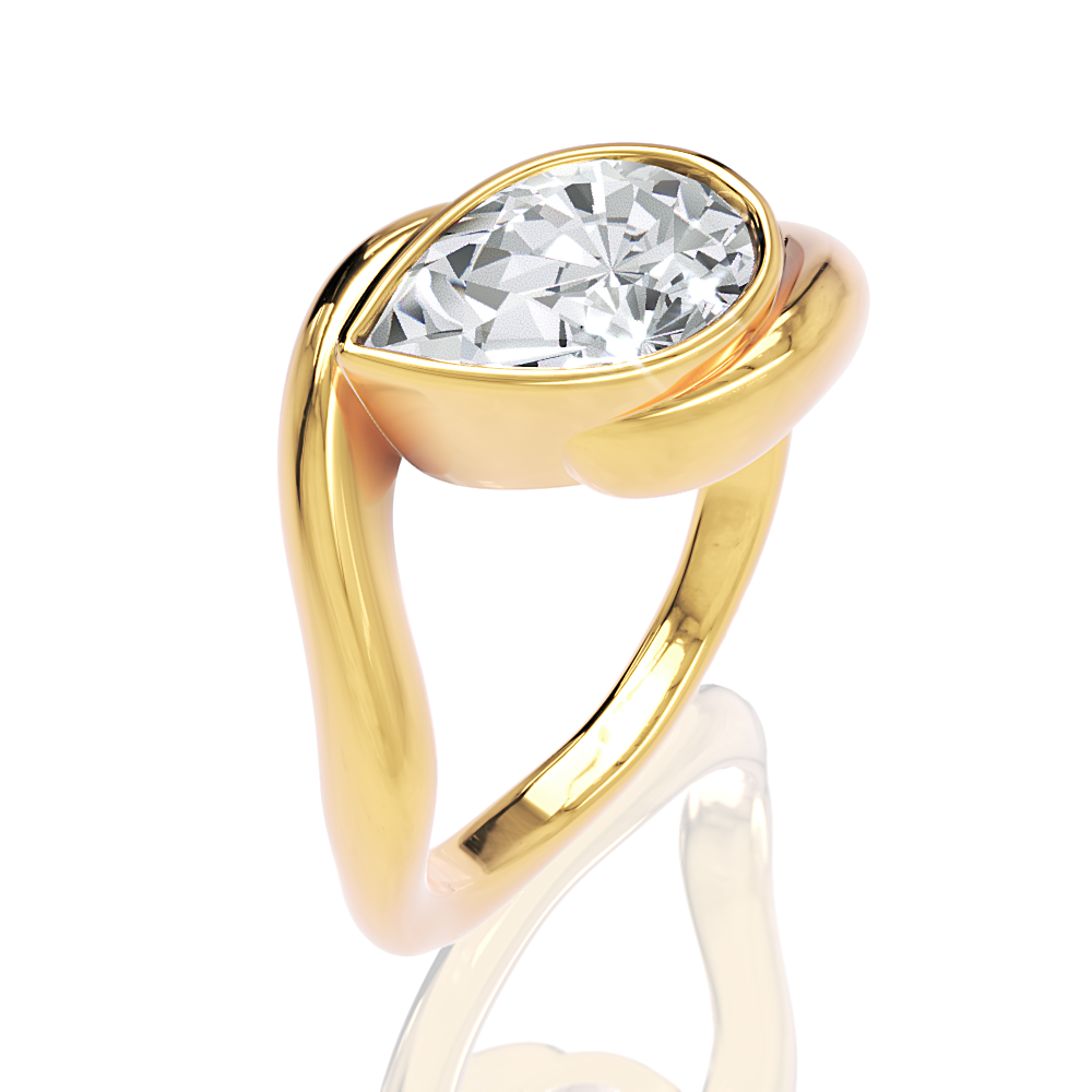 14kt yellow gold/18kt yellow gold/pear/front