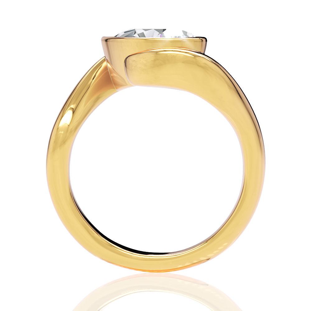 14kt yellow gold/18kt yellow gold/pear/side