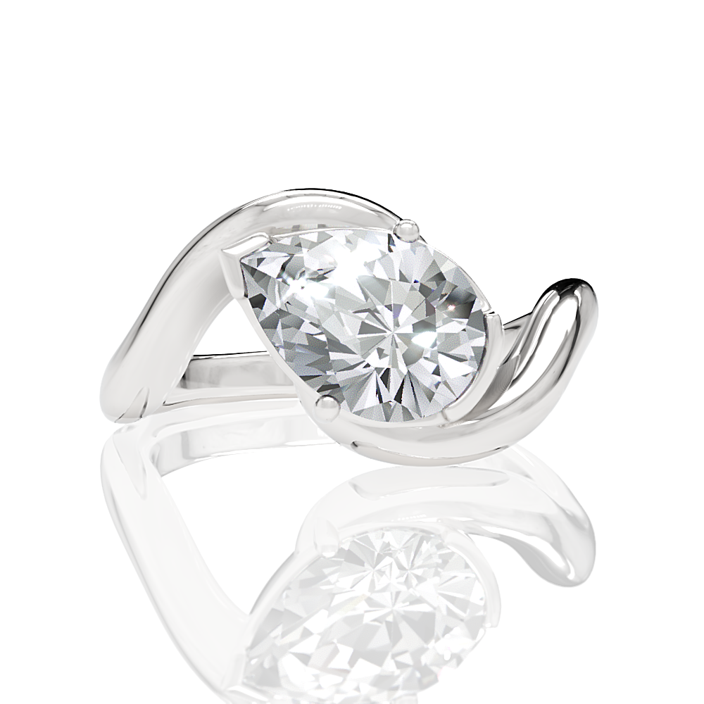 14kt white gold/18kt white gold/platinum/pear/top