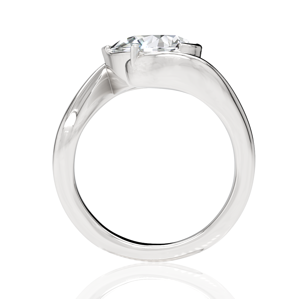 14kt white gold/18kt white gold/platinum/pear/side