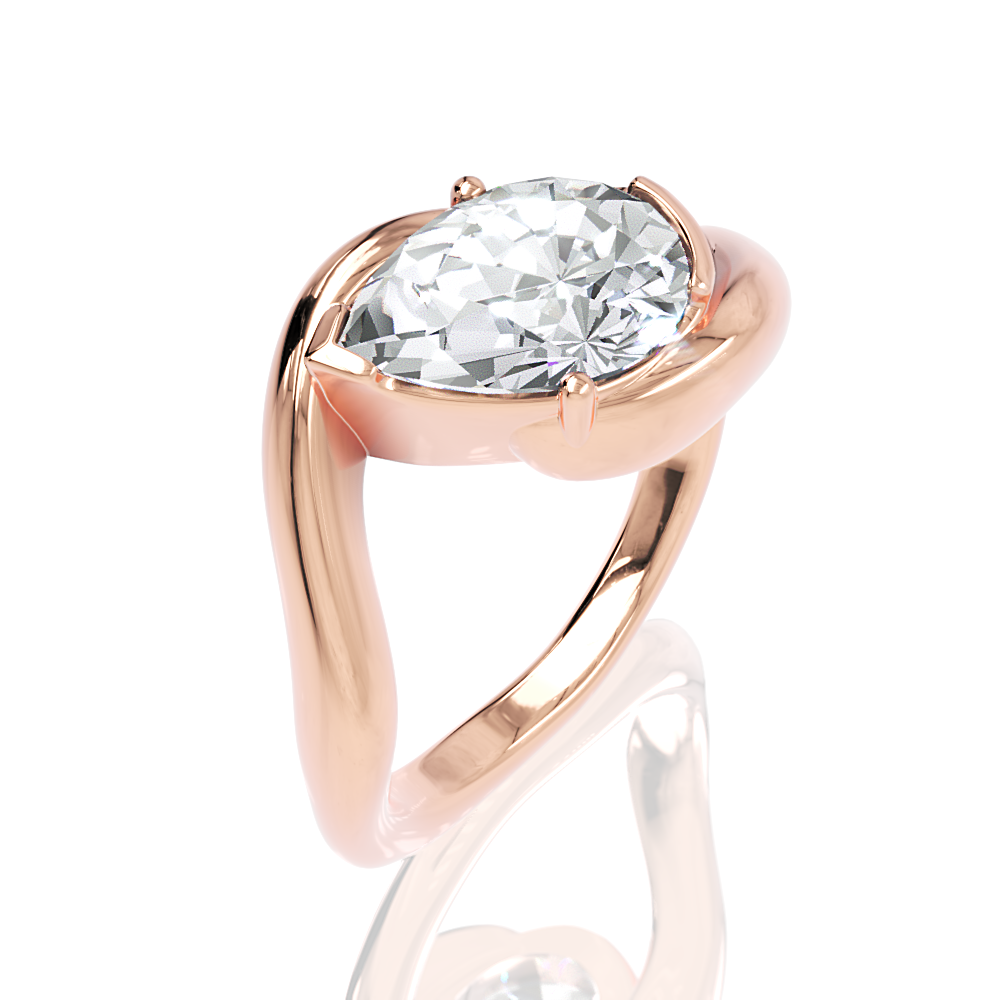 18kt rose gold/pear/front