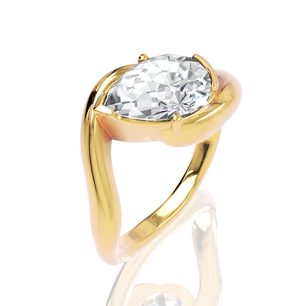 18kt yellow gold/pear/front