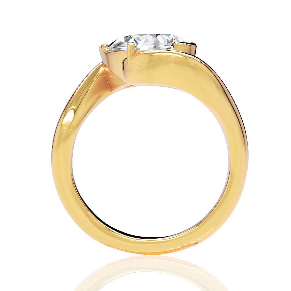 18kt yellow gold/pear/side