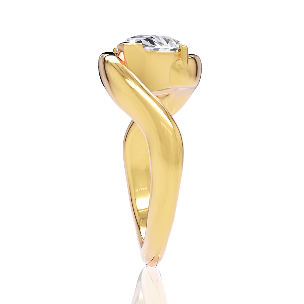 18kt yellow gold/pear/perspective