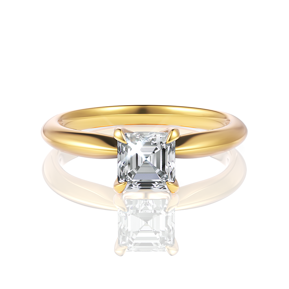 14kt yellow gold/18kt yellow gold/asscher/top