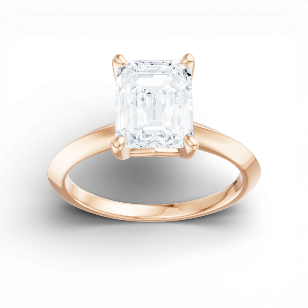 18kt rose gold/emerald/measurements