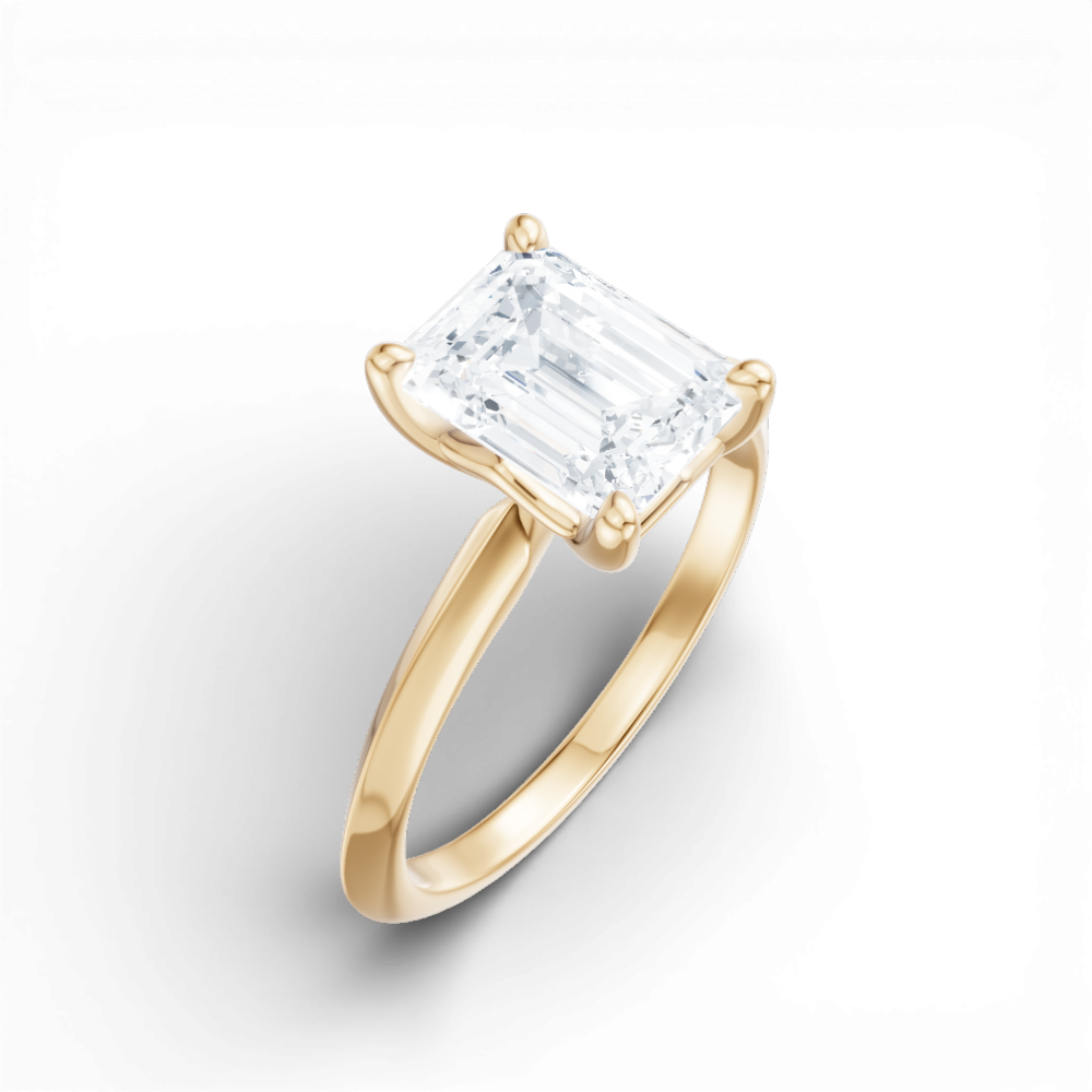 14kt yellow gold/18kt yellow gold/emerald/perspective