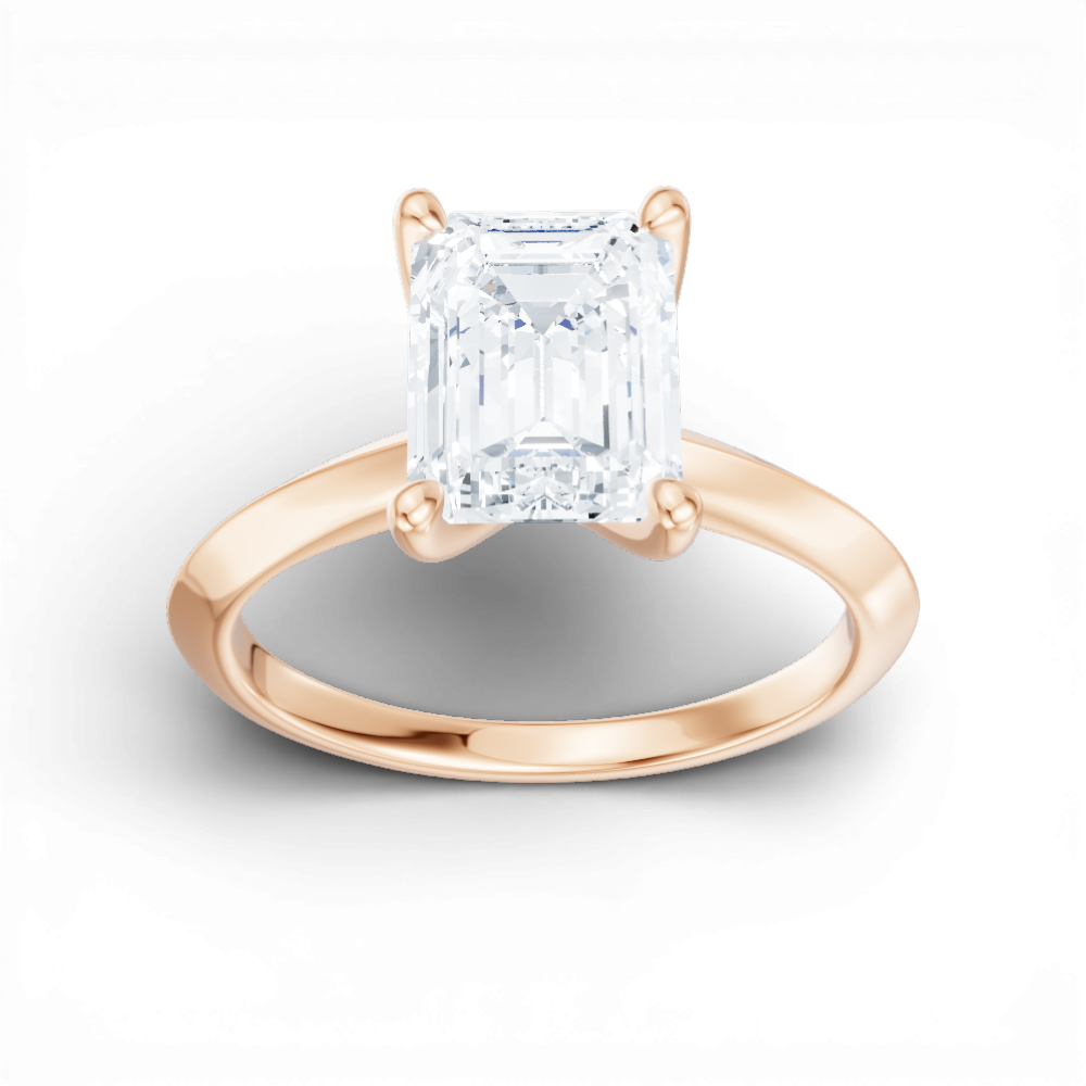 18kt rose gold/emerald/measurements