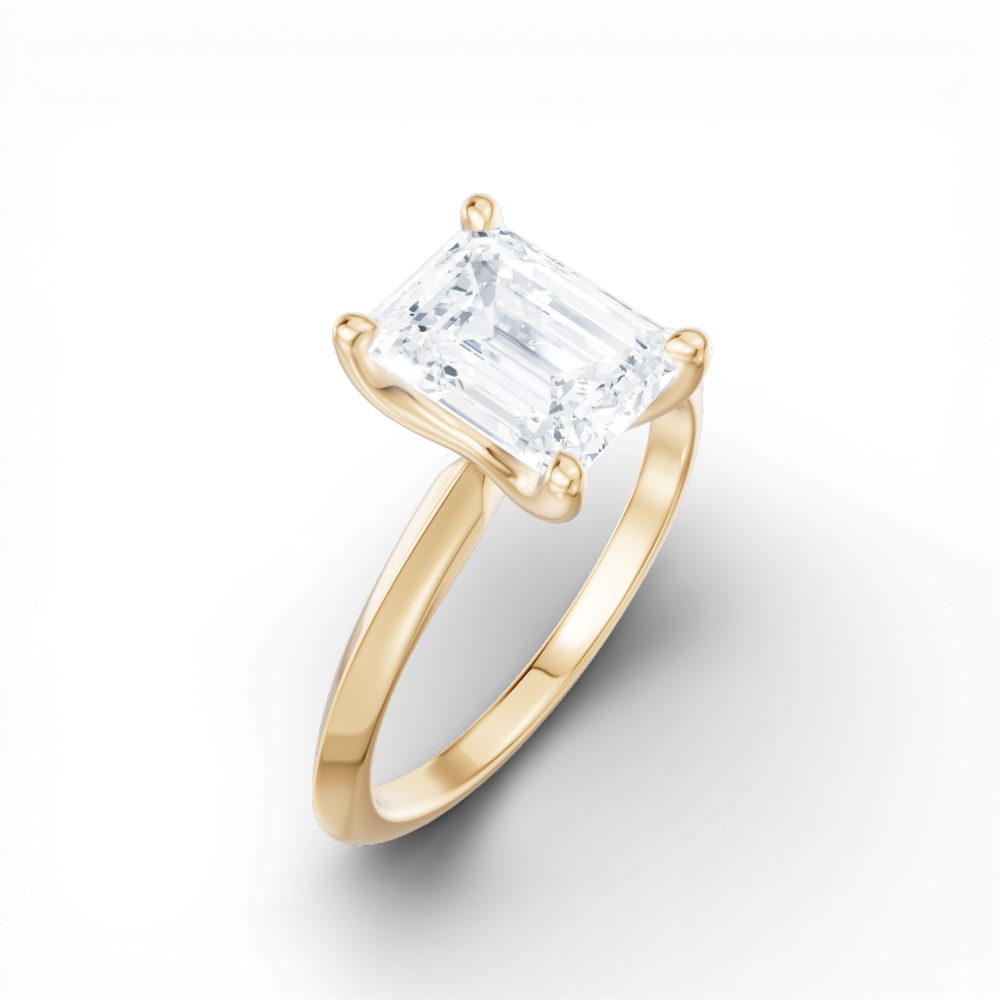 14kt yellow gold/18kt yellow gold/emerald/perspective