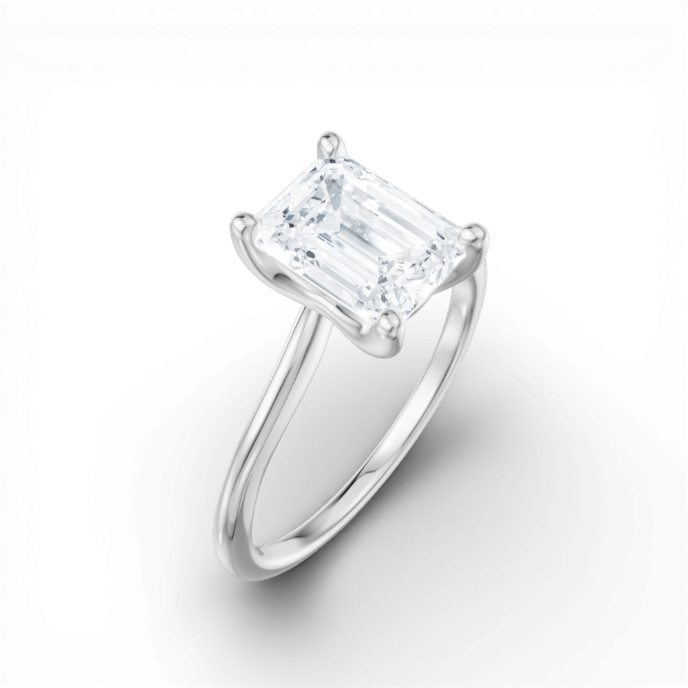 14kt white gold/18kt white gold/platinum/emerald/perspective