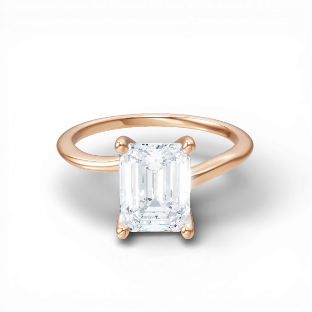 18kt rose gold/emerald/top