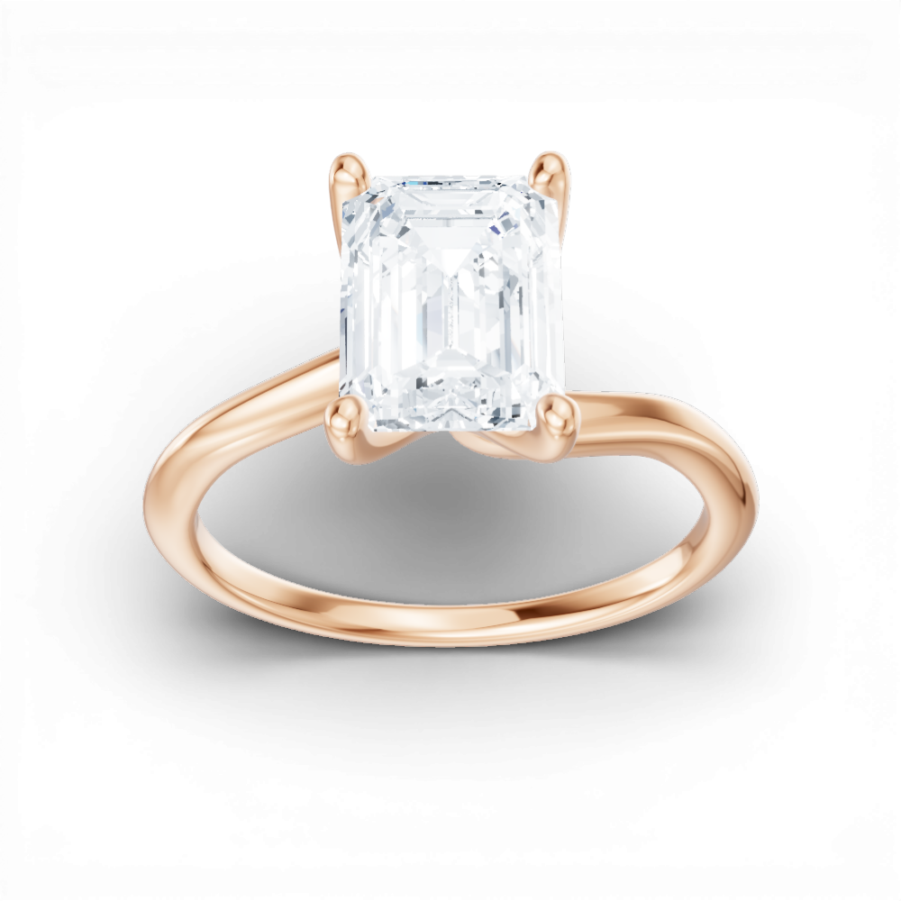 18kt rose gold/emerald/measurements