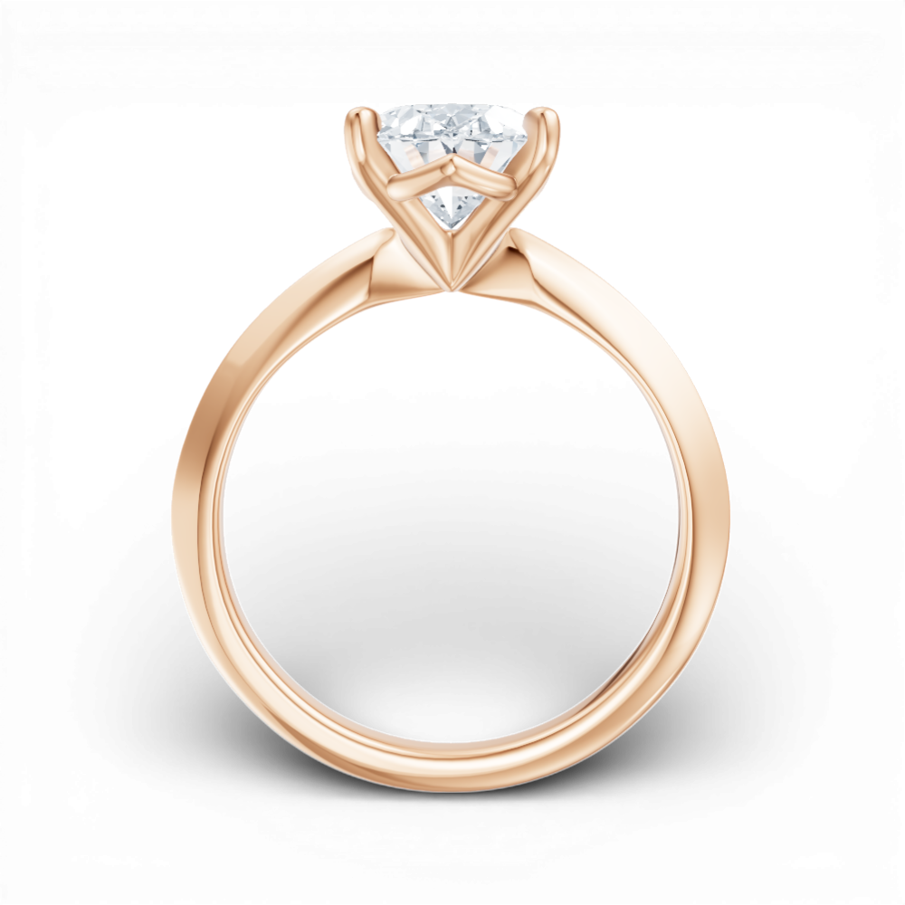 18kt rose gold/oval/front