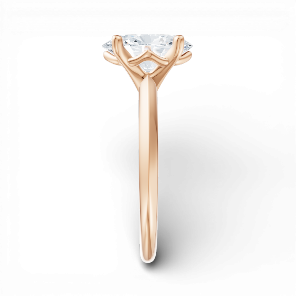 18kt rose gold/oval/side