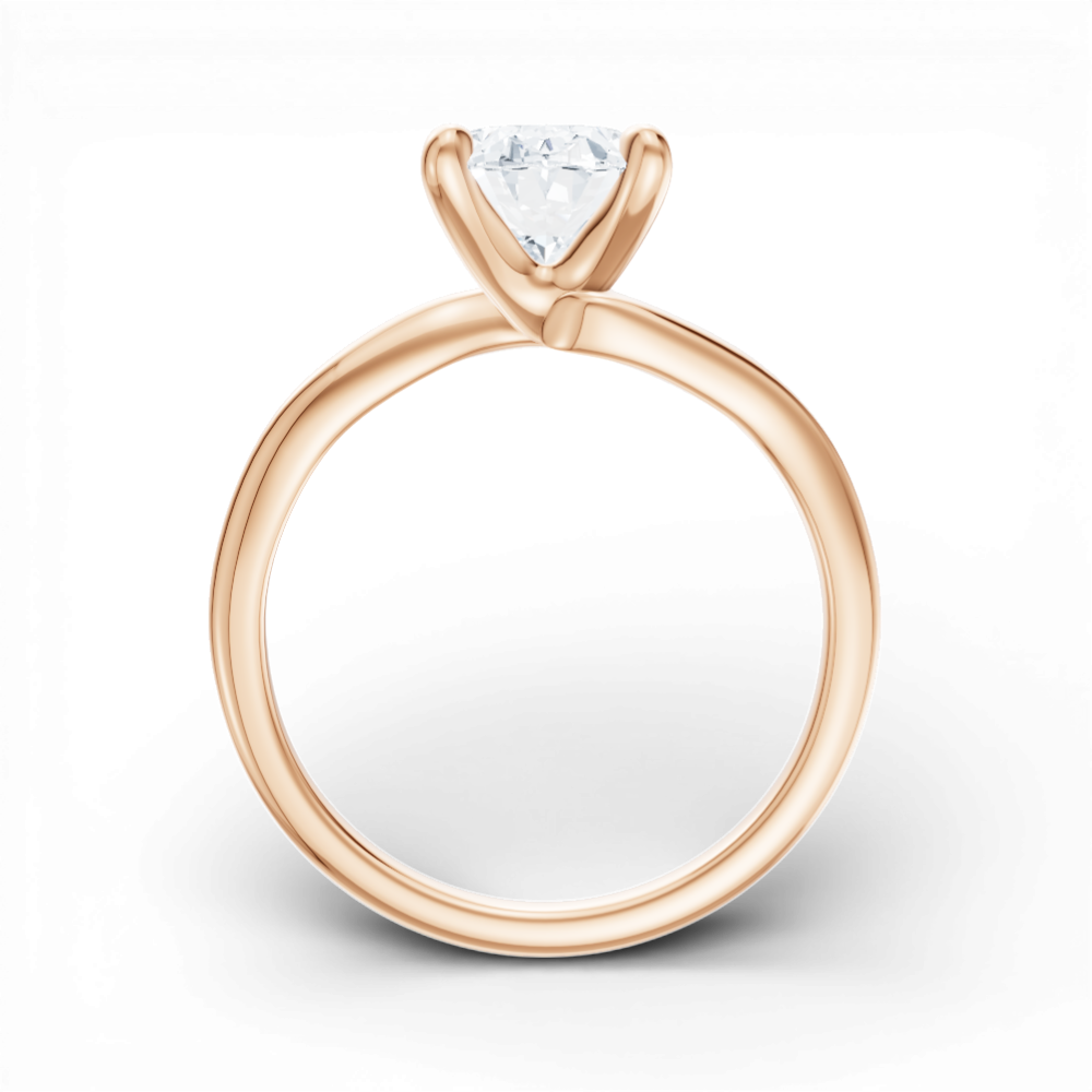 18kt rose gold/oval/front