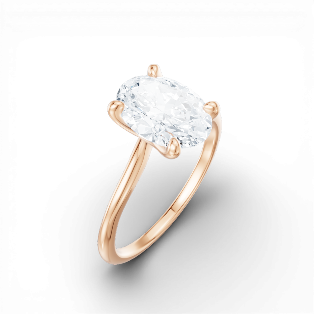 18kt rose gold/oval/perspective