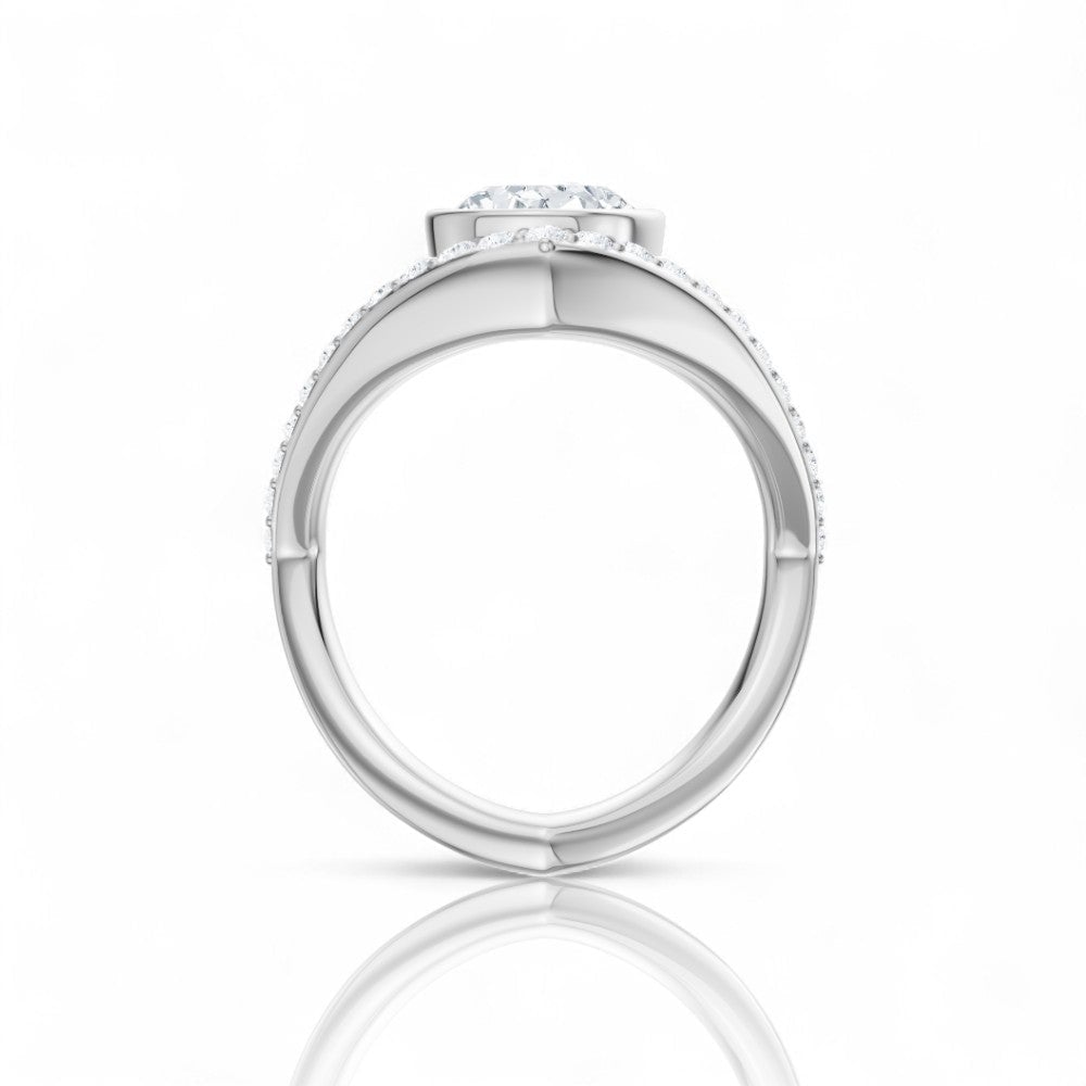 14kt white gold/18kt white gold/platinum/oval/front