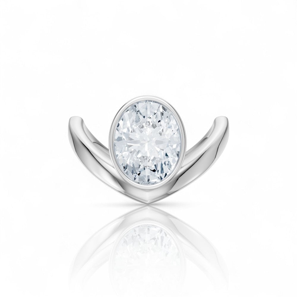 14kt white gold/18kt white gold/platinum/oval/top
