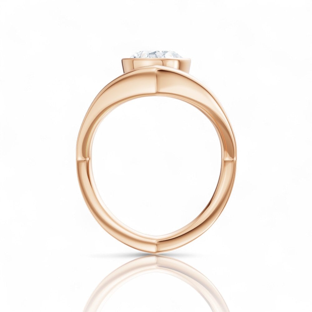 18kt rose gold/oval/side