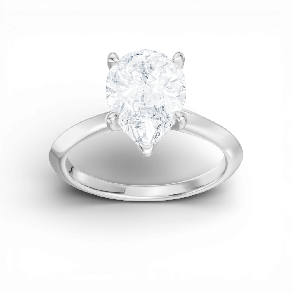 14kt white gold/18kt white gold/platinum/pear/measurement