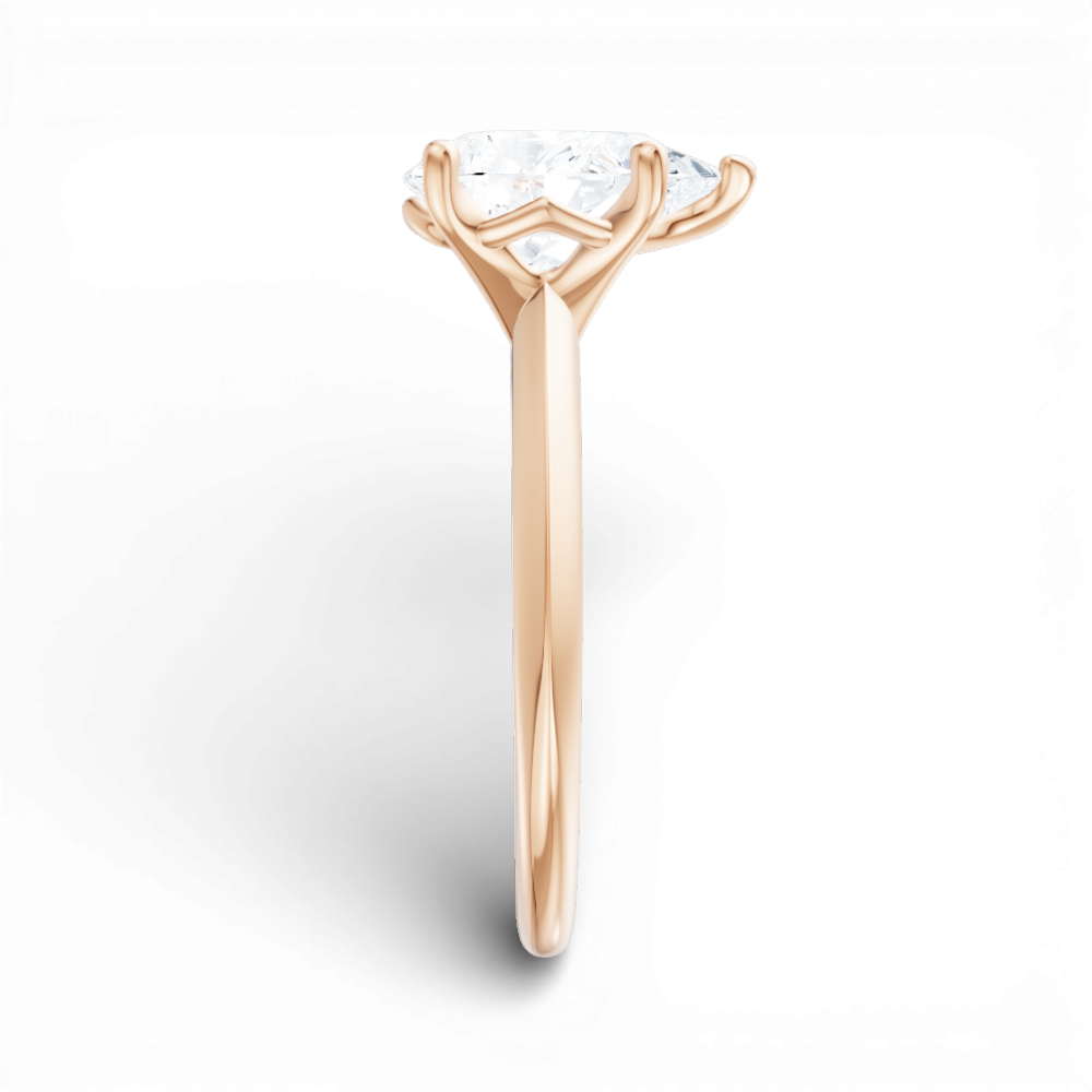 18kt rose gold/pear/side