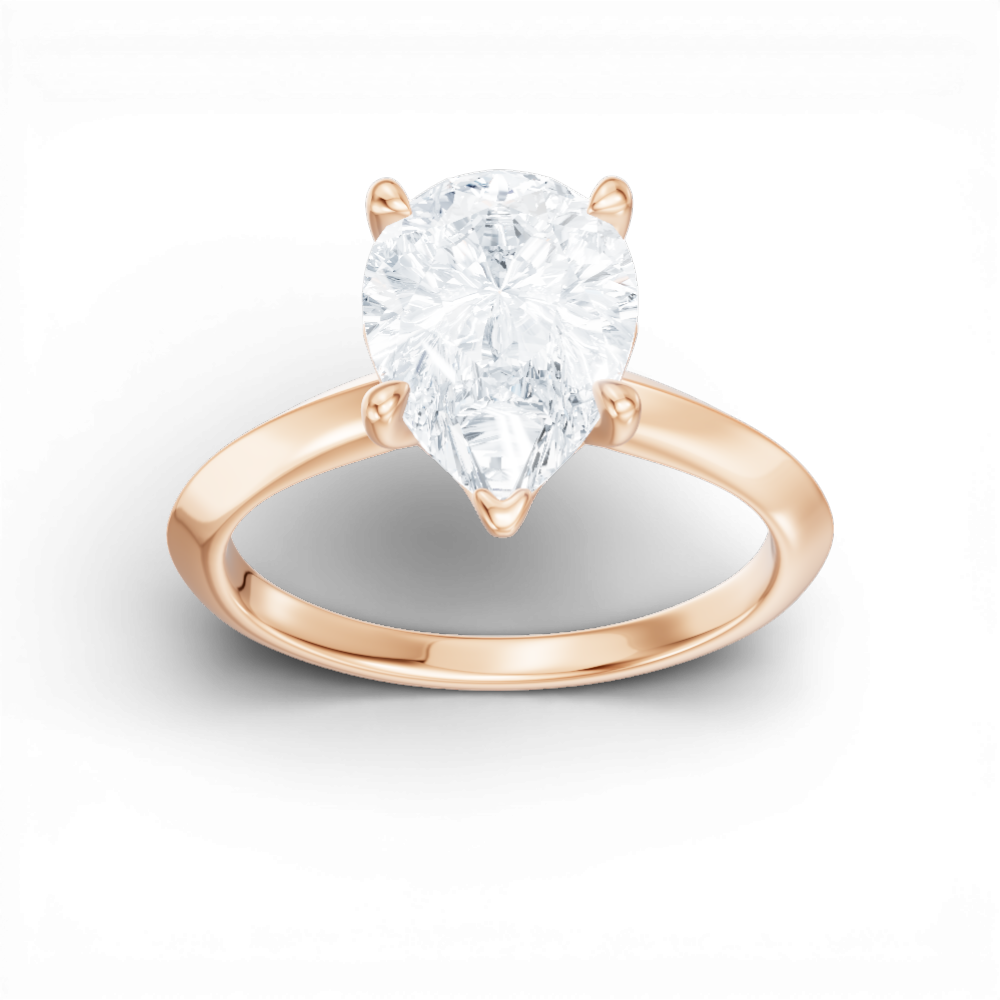 18kt rose gold/pear/measurements